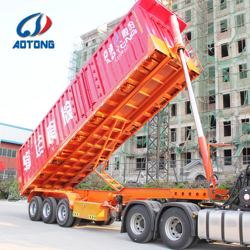 2 or 3 Axles Tipper Cargo Truck Trailer Sand Rock Coal Transport Tipping Trailer Tri Axles 50-80tons Side Dump Tipper Semi Trailer