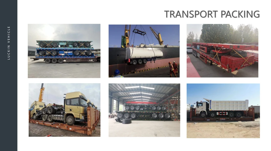 Factory Price 3 Axles 40FT Skeleton Container Oil Fuel Tanker Bulk Cement Special Liquid Flatbed Rear Dump Cargo Lowbed Lowboy Side Wall Fence Semi Trailer