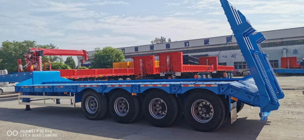 Special Lowbed Lowboy Semi Trailer for Large Dimension Cargo