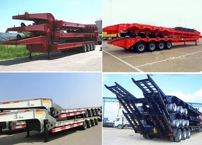 3 Axles 60tons Heavy Duty Lowbed Lowboy Low Loader Semi Trailer