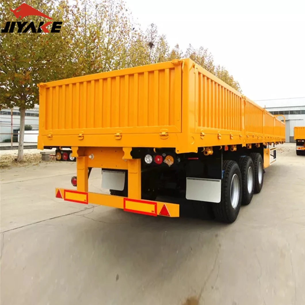 China 3 Axles Drop Side Board Sidewall Triaxle Trailer with Side Wall Boards Grain Cargo Transport Truck Semi Trailer for Sale Manufacturers