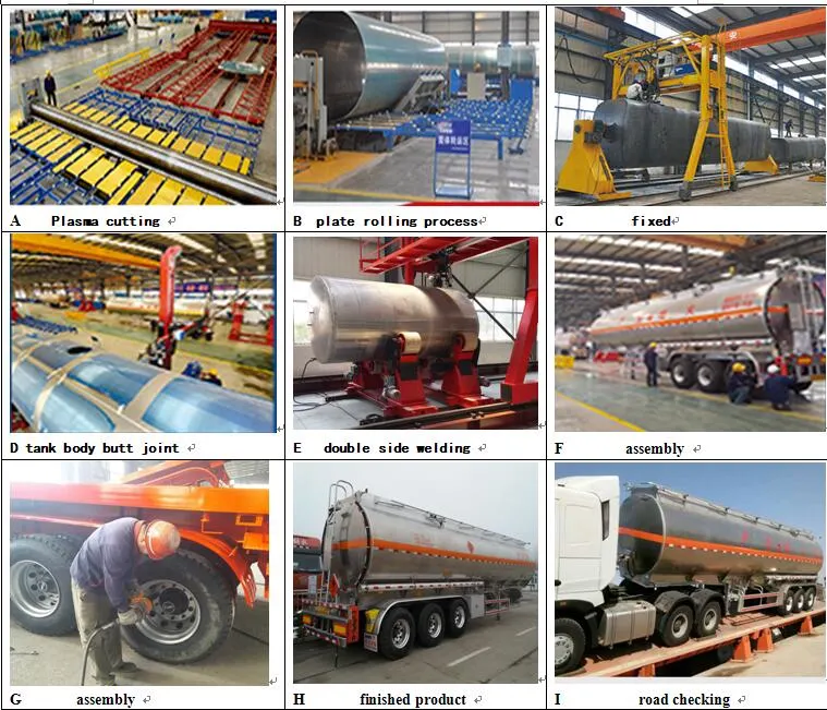 Three Axle 30000L/40000L/50000L Carbon Steel/Stainless Steel/Aluminum Alloy Tank/Tanker Semi Trailer for Oil/Fuel/Diesel/Gasoline/Crude/Water/Milk Transport