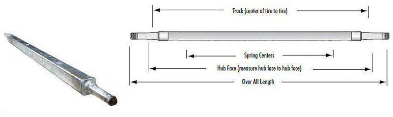 2200 Lbs Dexter Trailer Axle 2" x 2" Square - Galvanized Torsion Axle