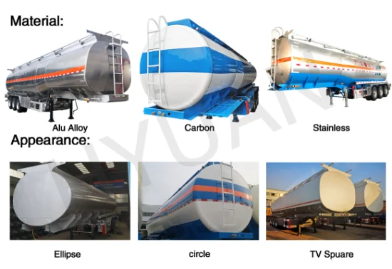 Maßgeschneiderter Öl-/Diesel-/Benzin-/Rohöl-/Wasser-/Milch-/Propantransport-Stahl-Monoblock-Kraftstofftank/Tankwagen-Sattelauflieger zum Verkauf