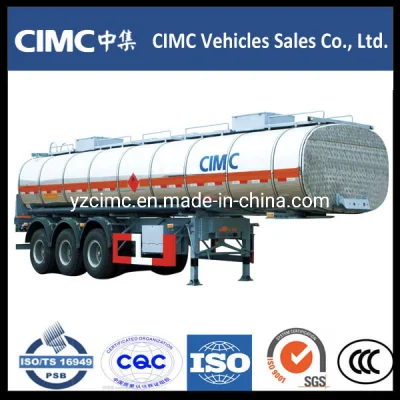 Cimc 3 Achsen 42 cbm Kraftstofftanker-Sattelauflieger aus Aluminiumlegierung